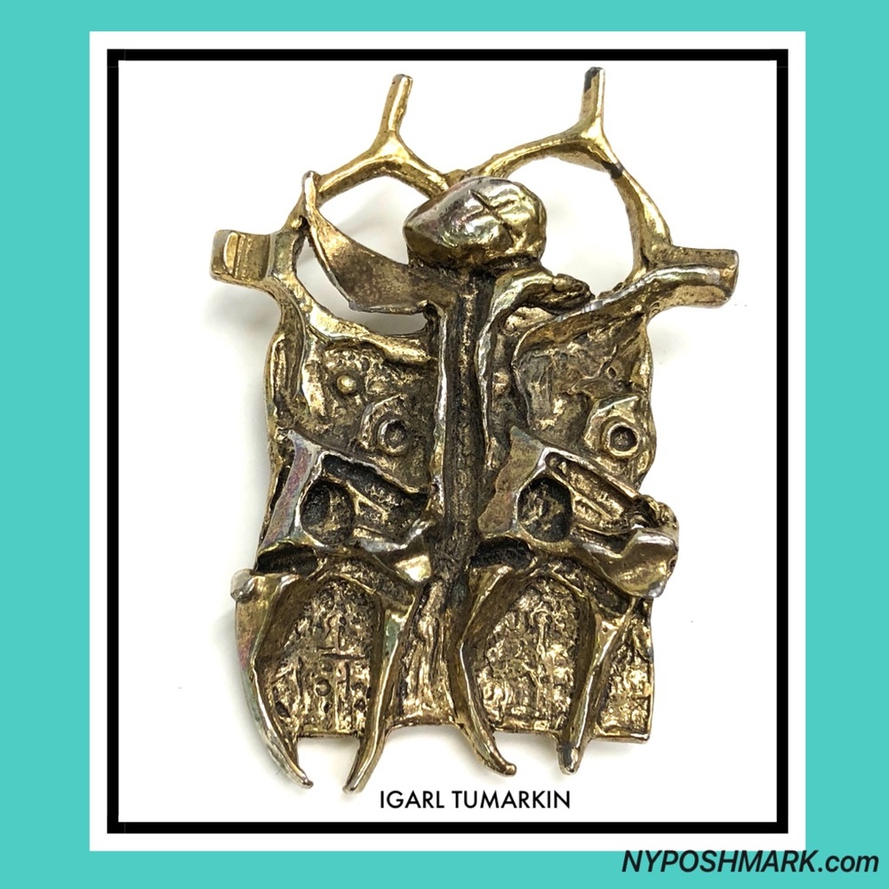 Isralian Igael Tumarkin Modernist Abstract Brooch